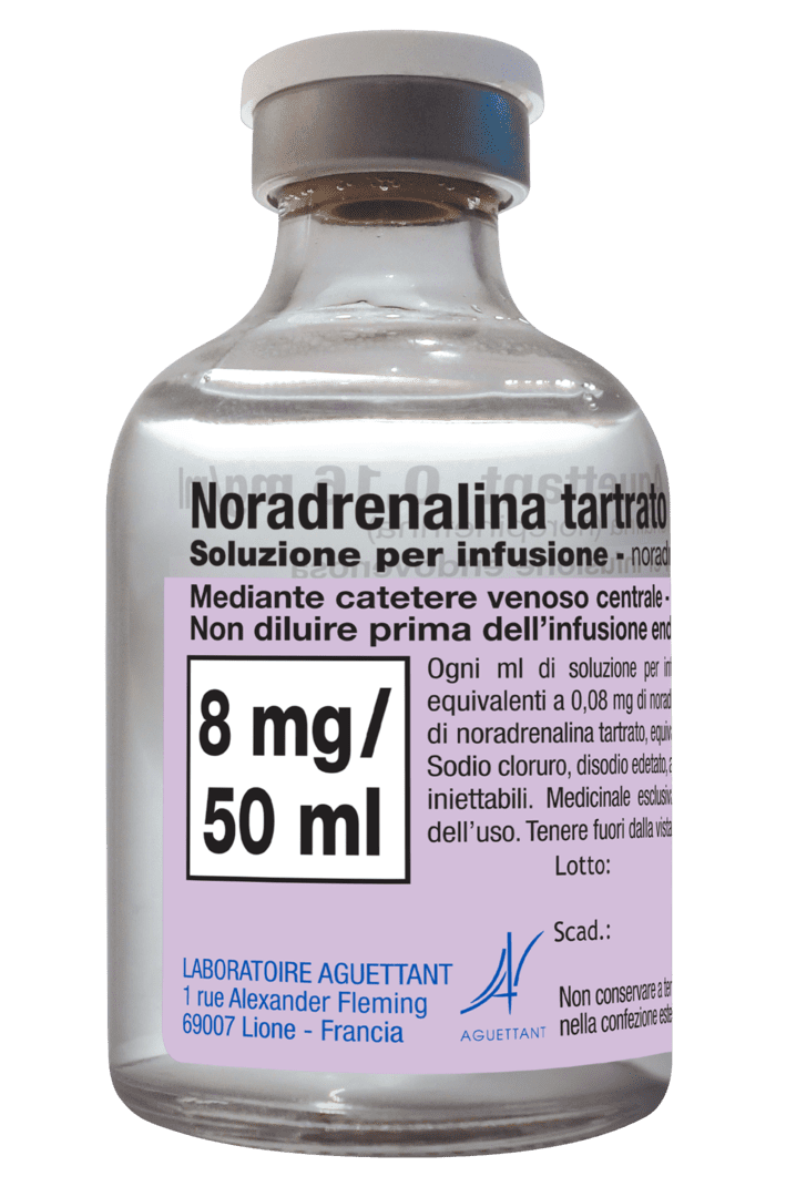 Noradrenalina tartrato 8mg 50mL